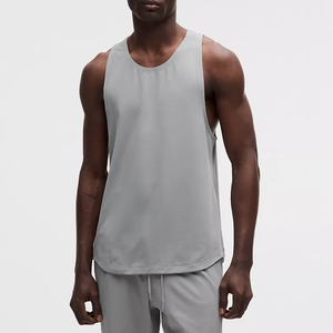 High Quality <b>Men's</b> Sporty Summer Hooded Workout <b>Vest</b> Loose Stand Collar Fitness Breathable Gym Tank Tops Running Washed Front - Product Image 2
