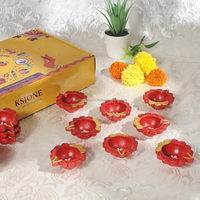 Lampes à huile Diya en argile naturelle pour Diwali, avec mèches en coton, pour Puja Pooja, traditionnelles, faites à la main, en terre cuite, Vilakku