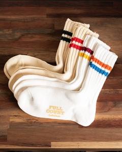 Chaussettes montantes rayées personnalisées pour hommes, en coton épais tricoté grossier, style rétro skateboard streetwear, marque privée - Product Image 1