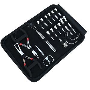 Professional Hair Extension Tools Kit with <b>Silicone</b> <b>Beads</b> in Black Brown and Beige Microlink Pliers Scissors Loop and Hook - Product Image 1