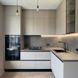 JY Vietnam bisagras de cierre suave RTA encimera de mármol artificial en forma de L gabinetes de cocina personalizados Hardware - Product Image 1