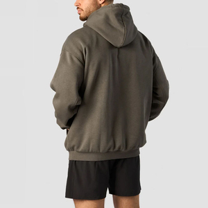 Sweat-shirts surdimensionnés pour hommes, coupe-vent, imperméables, respirants, couleur unie, 100% coton polaire, vêtements décontractés d'hiver et d'automne, sweat-shirt pour hommes - Product Image 2