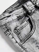 Shorts en jean streetwear pour hommes, respirants, brodés, taille haute, légers, imperméables et coupe-vent, pour l'été - Tailles personnalisables