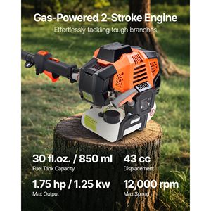 43CC 2 Stroke Gas <b>Powered</b> Pole <b>Saw</b> 10 Cutting Bar 30 Fl.oz Fuel Tank 6.8\" Cordless Tree Trimmer OEM Customization Gas Pole <b>Saw</b> - Product Image 3