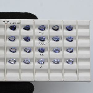 Personalizado 4x6mm Iolita Natural Forma de pera Piedra preciosa facetada Tendencia Producto caliente Alibaba Fabricantes de joyería personalizada Exportador - Product Image 1