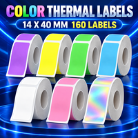 Étiquettes laser, rouleaux d'autocollants thermiques couleur, papier transparent 12 mm 14 mm 15 mm pour étiqueteuse D30 D35 Q30 Q30S, autocollants adhésifs