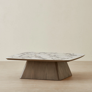 <b>Large</b> Premium Solid Wood Handcrafted Wooden Coffee Table with <b>Marble</b> Inlay Top – Luxury Living Room Centerpiece - Product Image 3