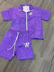 Ensemble court personnalisé en nylon froissé, coupe-vent à capuche et short, survêtement streetwear en nylon avec LOGO personnalisé pour homme - Product Image 5