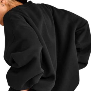 Sudadera de Mujer con Forro Polar, Manga Larga, Cuello Redondo, Cálida, Informal, Holgada, Suave, Ropa de Moda para Otoño e Invierno - Product Image 4