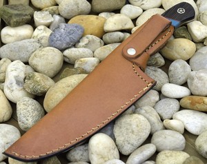 Handcrafted Pattern Steel Chef <b>Knife</b> with wooden Handle and Leather Sheath Custom Kitchen & Outdoor Utility <b>Knife</b> kitchen use - Product Image 3