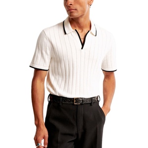 เสื้อโปโลผู้ชายไซส์ใหญ่ ผ้าถักพิมพ์ลาย ป้องกันรอยยับ รับผลิตตามแบบ OEM เสื้อกอล์ฟลำลอง ผ้าฝ้าย 100% - Product Image 1