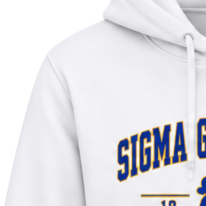 Sudadera con Capucha Universitaria para Mujer Sigma Gamma Rho, Blanca con Gráfico de Letras Griegas, Sudadera Casual de Hermandad Universitaria Personalizada - Product Image 5