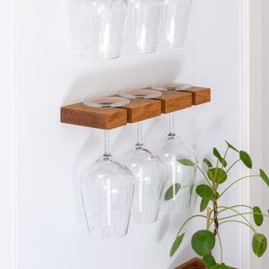 Wooden Wine Glass Holder <b>Wall</b> mounted Minimalist Design and Glass Organizer for Party, serving Use - Product Image 2