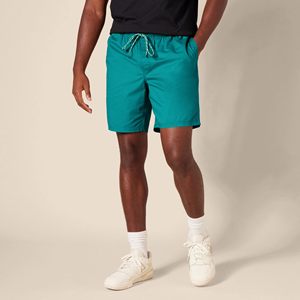 Shorts de Playa para Hombre, 100% Algodón, Color Sólido, Transpirables, con Cintura Elástica, Bolsillos Delanteros con Logotipo, Estilo Casual para Uso Diario - Product Image 3