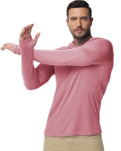 เสื้อกันแดดสำหรับผู้ชายสำหรับตกปลา UPF 50+ มีฮู้ด แห้งเร็ว ระบายอากาศได้ดี เนื้อผ้าเย็นสบาย พร้อมช่องสำหรับนิ้วโป้ง - Product Image 2