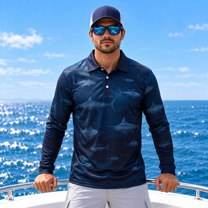 Private Label 180 GSM Polyester Fishing <b>Polo</b> <b>Mens</b> Fishing Shirts Performance Fishing <b>Polo</b> for Fishing Retailers - Product Image 4