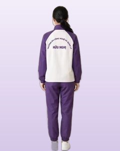 Veste coupe-vent uniforme universitaire UTM pour femme, violet et blanc, luxe, haute qualité - Product Image 2