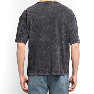 High Quality Customizable Plain Dyed New Arrival Men Acid Wash T Shirt / Wholesale Prices Short Sleeves Men Acid Wash T Shirt - Product Image 4