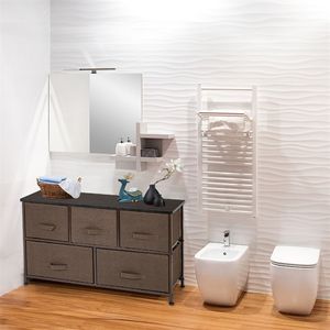 Cassettiera a 2 livelli con 5 cassetti in tessuto a facile apertura, mobiletto multiuso per cameretta, unità organizer con struttura in metallo - Product Image 3