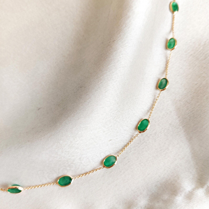 Best Selling Trendy Natural Emerald <b>Gemstone</b> Bezel 925 Silver 18k Gold Plated Chain Adjustable Wedding Gift Women Charm <b>Bracelet</b> - Product Image 4