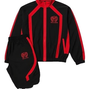 Conjunto Deportivo Informal de Verano de Alta Calidad con Estampado Personalizado, Chaqueta Cortavientos y Pantalones de Chándal de Nailon Sólido para Hombre, Corte Regular - Product Image 1