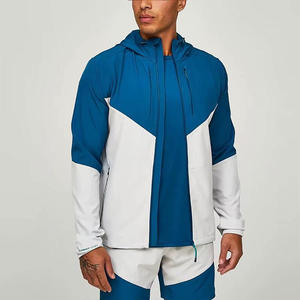 Ensemble de survêtement pour homme prêt à être expédié, veste courte coupe-vent deux pièces, fermeture éclair, nylon 100% polyester, style streetwear, color block - Product Image 2