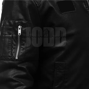 Chaqueta de Cuero Vacuno de Alta Calidad para Hombre, con Logotipo Frontal, Invierno, Casual, Transpirable, Manga Larga, Mejor Precio - Product Image 5