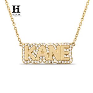 Custom Fine Jewelry Supplier - Personalized Diamond Nameplate Necklace, 14k/18k <b>Solid</b> <b>Gold</b> Customizable <b>Pendant</b> for Wholesale - Product Image 5