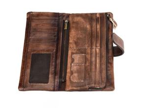 Portefeuille unisexe en cuir pleine fleur véritable, vintage, rétro, vieilli, porte-cartes, portefeuille à trois volets, pochette en cuir Crazy Horse, LSW-0027, long - Product Image 3