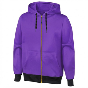 Men's Red <b>Zip</b>-Up <b>Hoodie</b> With Front <b>Pocket</b> Regular Fit Casual Hooded Sweatshirt 100% Cotton French Terry Autumn Wear - Product Image 6