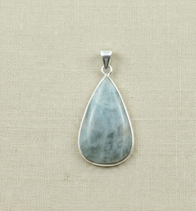 Colgante de aguamarina natural en forma de lágrima, plata de ley 925, chapado en oro rosa y oro amarillo, joyería de piedras preciosas hecha a mano, regalo de Navidad - Product Image 4
