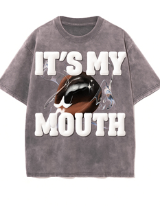 T-shirt oversize en coton 100% tricoté lavé avec mousse 3D pour homme, col rond, manches courtes, style streetwear - Product Image 1