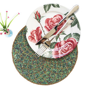 Placemat Glass Beaded Placemat Luxury Kitchen Decoration Beaded Placemats <b>Table</b> Mat Dinning <b>Table</b> Restaurant and Hotel Design - Product Image 2