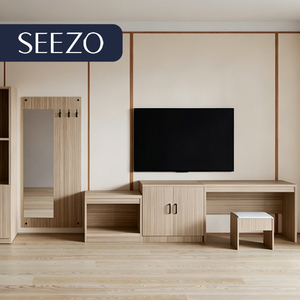 Ensemble de mobilier de chambre d'hôtel en mélamine sur mesure, tailles King Size, pour hôtels 3 et 4 étoiles, vente en gros directe usine, idéal pour appartements en Turquie - Product Image 3