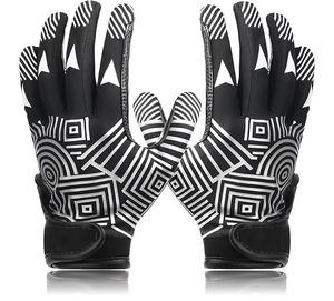 Gants de football pour hommes avec grip antidérapant, dos en maille respirante, doigts renforcés, fermeture à lacets, logo personnalisé pour les sports de plein air - Product Image 5