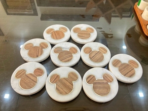 Posavasos de mármol Natural con forma de flor, accesorios de sublimación en blanco antideslizantes, posavasos de piedra para bebidas florales para servir café y vino - Product Image 3