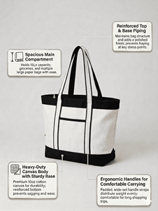 Bolsa de Lona de Algodón con Logotipo Personalizado, Bolsas de Compras Reutilizables, Cierre de Cremallera Resistente, Venta al Por Mayor, Impresión OEM - Product Image 4