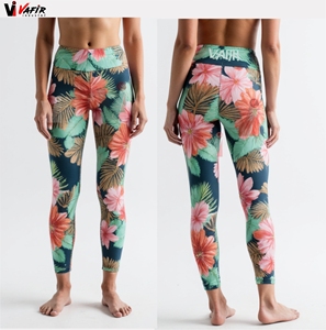 Pantalons de yoga pour femmes à taille haute élastique, respirants et à séchage rapide, avec impression personnalisée par sublimation ou impression solide - Product Image 4