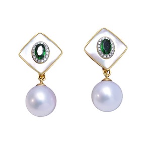 Boucles d'oreilles en perles d'eau douce rondes blanches pour femmes, 11-12 mm, avec une forte luminosité, qualité fine, argent S925, version coréenne - Product Image 5