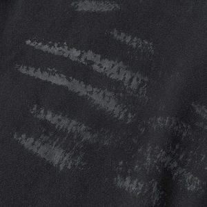 Sweat à capuche oversize vintage noir délavé pour homme, couleur anthracite, imprimé rayé et effet usé - Product Image 4