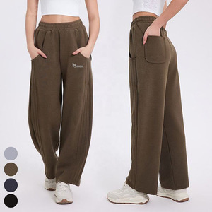 2026 Hot Sale Custom Unisex <b>Skinny</b> Elastic Waist Winter Sweatpants Printed Blank Fleece <b>Joggers</b> <b>Black</b> Wholesale - Product Image 2