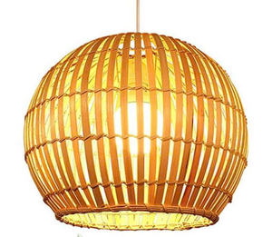 Lámpara Colgante de Mimbre de Bambú, Lámparas de Techo Rústicas para Sala de Estar y Cocina - Product Image 1