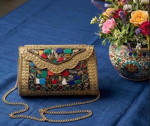 Indian Handicraft <b>Silver</b>-Plated Rectangle Metal Handmade <b>Clutch</b> Mosaic Design for Women-Valentine's/Mother's/Thanksgiving - Product Image 5