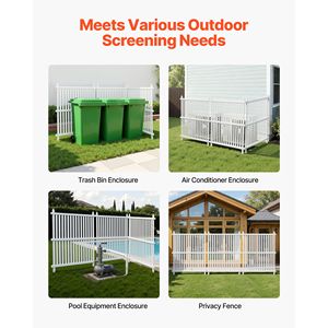 Mampara de privacidad exterior de 3 paneles 36 x 45, valla para aire acondicionado, estacas de suelo de 19.7, recinto para equipos de piscina, pantallas para puertas y ventanas - Product Image 6