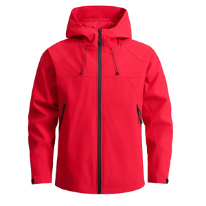 Veste coupe-vent à capuche blanche pour homme, fermeture éclair, style décontracté, matière polyester, coupe régulière - Product Image 6
