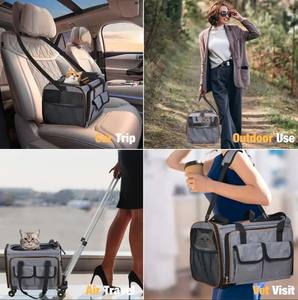 एयरलाइन ने पर्यावरण के अनुकूल ऑक्सबफोर्ड कपड़े कैट कुत्ते स्टलर व्हील को विस्तार से छोटे के लिए विस्तार से रोलिंग पालतू जानवर को मजबूत करने के लिए - Product Image 6