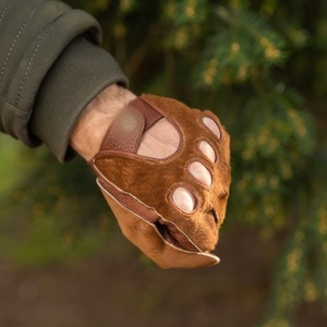 Guantes de aventura sin dedos de ante de máximo rendimiento, hechos con cuero de ante suave de primera calidad. - Product Image 4