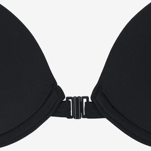 Ensemble de bikini push-up croisé noir pour femme, couleur unie, en spandex et nylon extensible, bas de maillot de bain hipster, maillot de bain deux pièces - Product Image 4