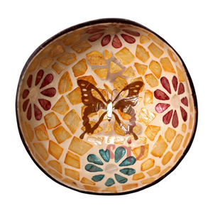 Cuenco de Coco Ecológico con Laca - Mosaico de Conchas Radiantes - Decoración Rústica Estilo Granja - Product Image 2