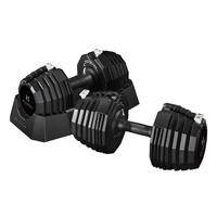 Mancuernas ajustables recubiertas de goma, equipo de gimnasio de 25KG, venta al por mayor, 55LB